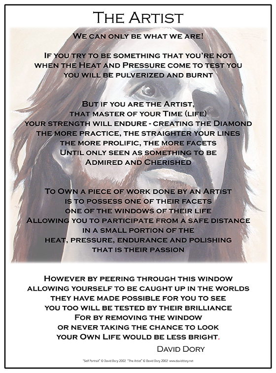 Self Portrait with The Artist poem by David Dory